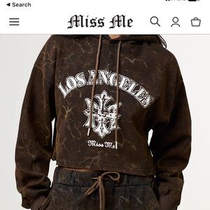Miss Me Brown Casual Hoodie Relaxed Fit
